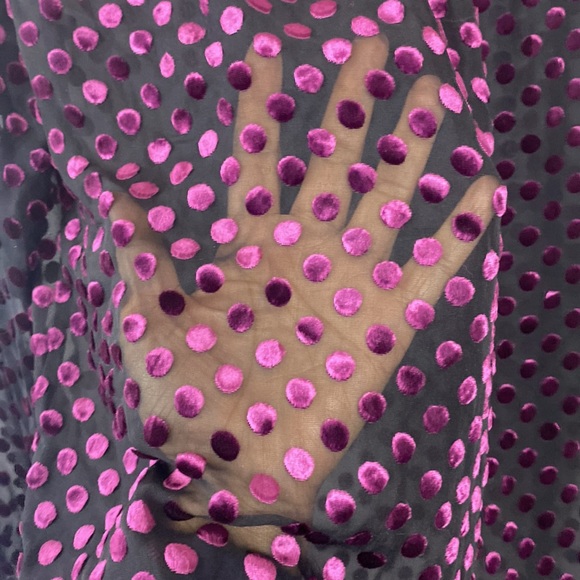 258. Club Monaco silk sheer long sleeve blouse - Picture 6 of 9